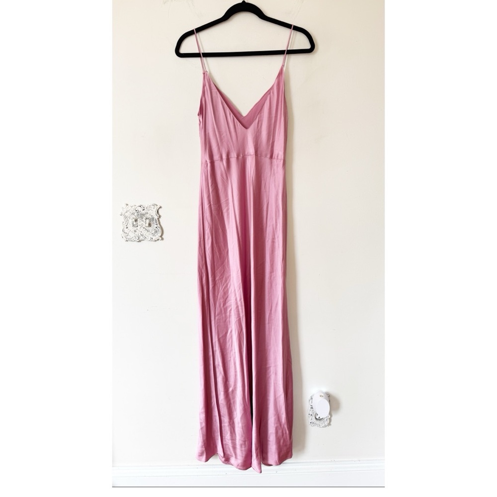 Dannijo Pink Silk Maxi Slip Dress Bias Cut L - Picture 11 of 15